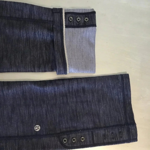 Lululemon Ride On Fold Cuff Hem Leggings Womens Denim Luon Reflective Crop SZ 6 - Picture 5 of 14